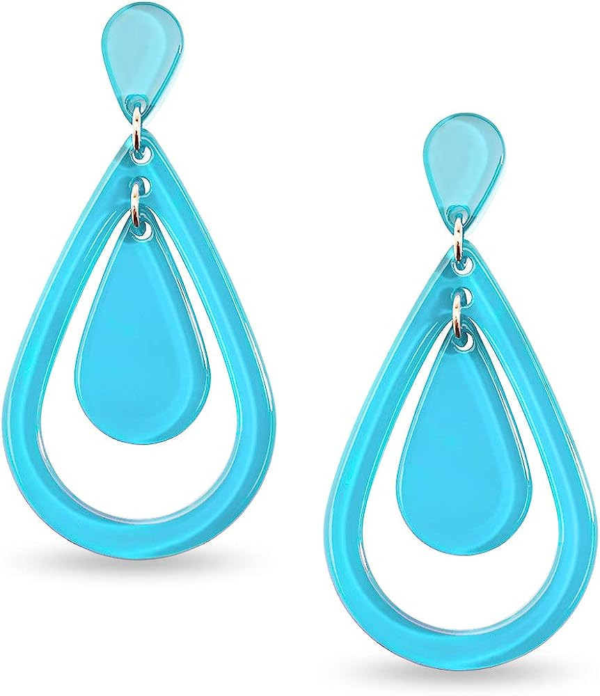 ZENZII Acrylic Resin Teardrop Cutout Earrings for Women | Amazon (US)