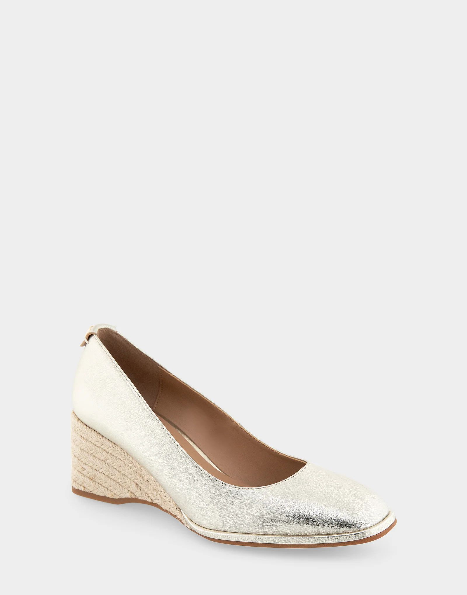 Women's Sculpted Wedge Pump in Soft Gold Leather | Aerosoles