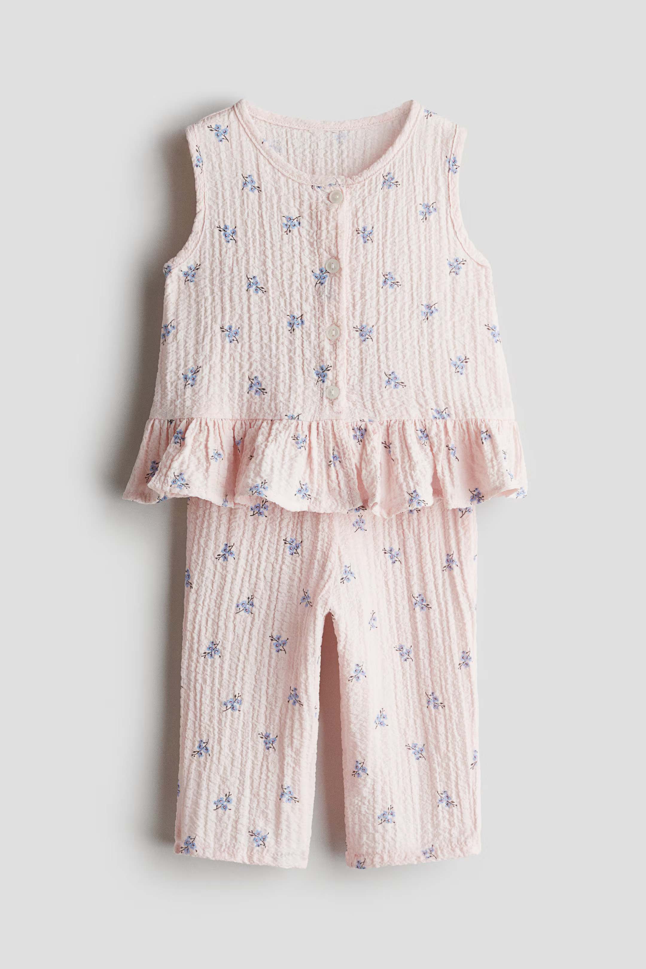 2-Piece Seersucker Set - Light pink/floral - Kids | H&M US | H&M (US + CA)