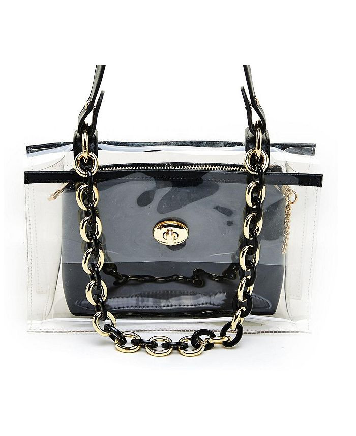 LIKE DREAMS Clear Chain Embellished Shoulder Bag & Reviews - Handbags & Accessories - Macy's | Macys (US)