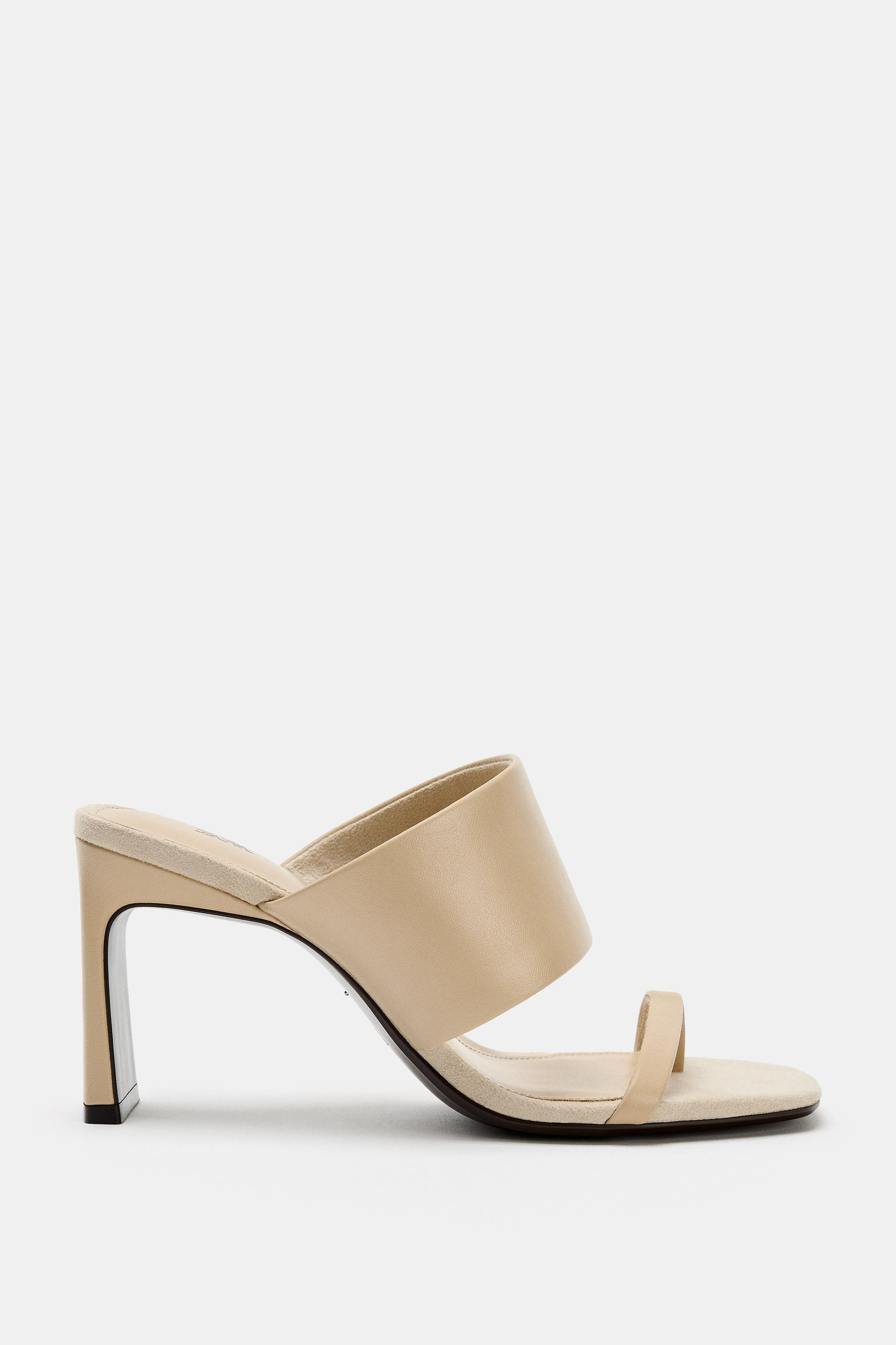 LEATHER HEELED MULES | Zara US