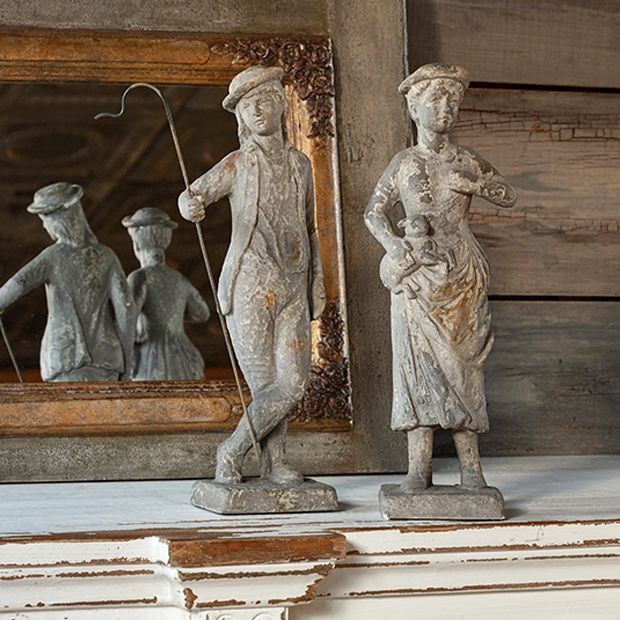 Weathered French Shepherd Couple | Antique Farm House