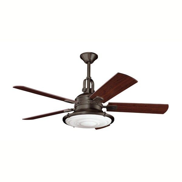 Kichler Lighting Kittery Point Collection 52-inch Olde Bronze Ceiling Fan w/Light | Bed Bath & Beyond