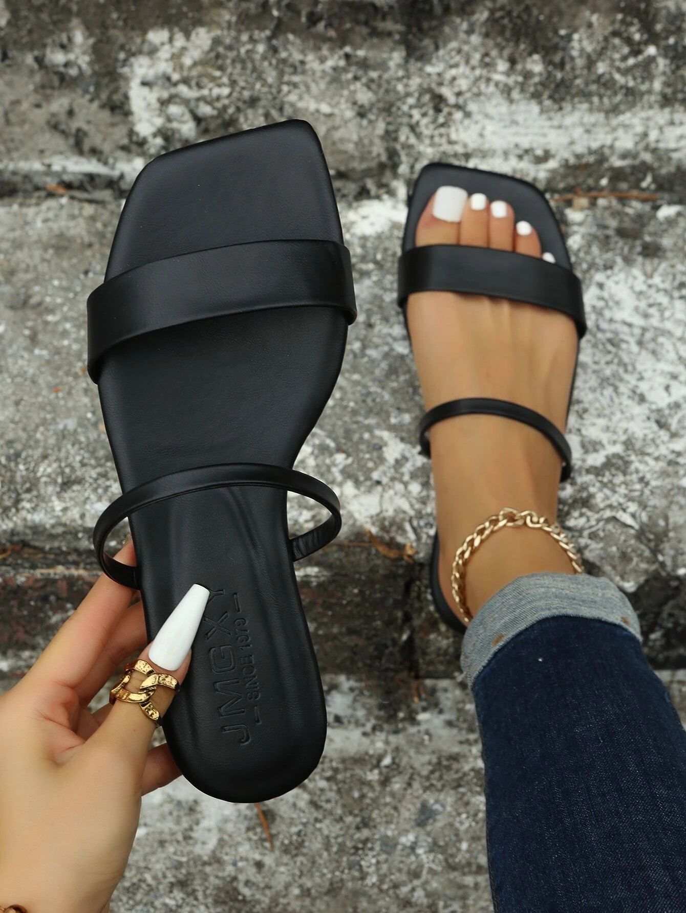 Women Minimalist Double Strap Slide Sandals | SHEIN