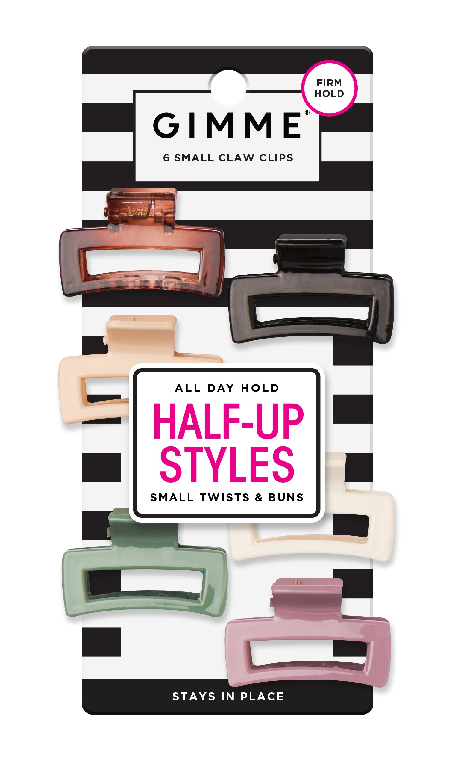 Gimme Small Rectangle Claw Clip for Fine Hair, Assorted Colors, 6 Count | Walmart (US)