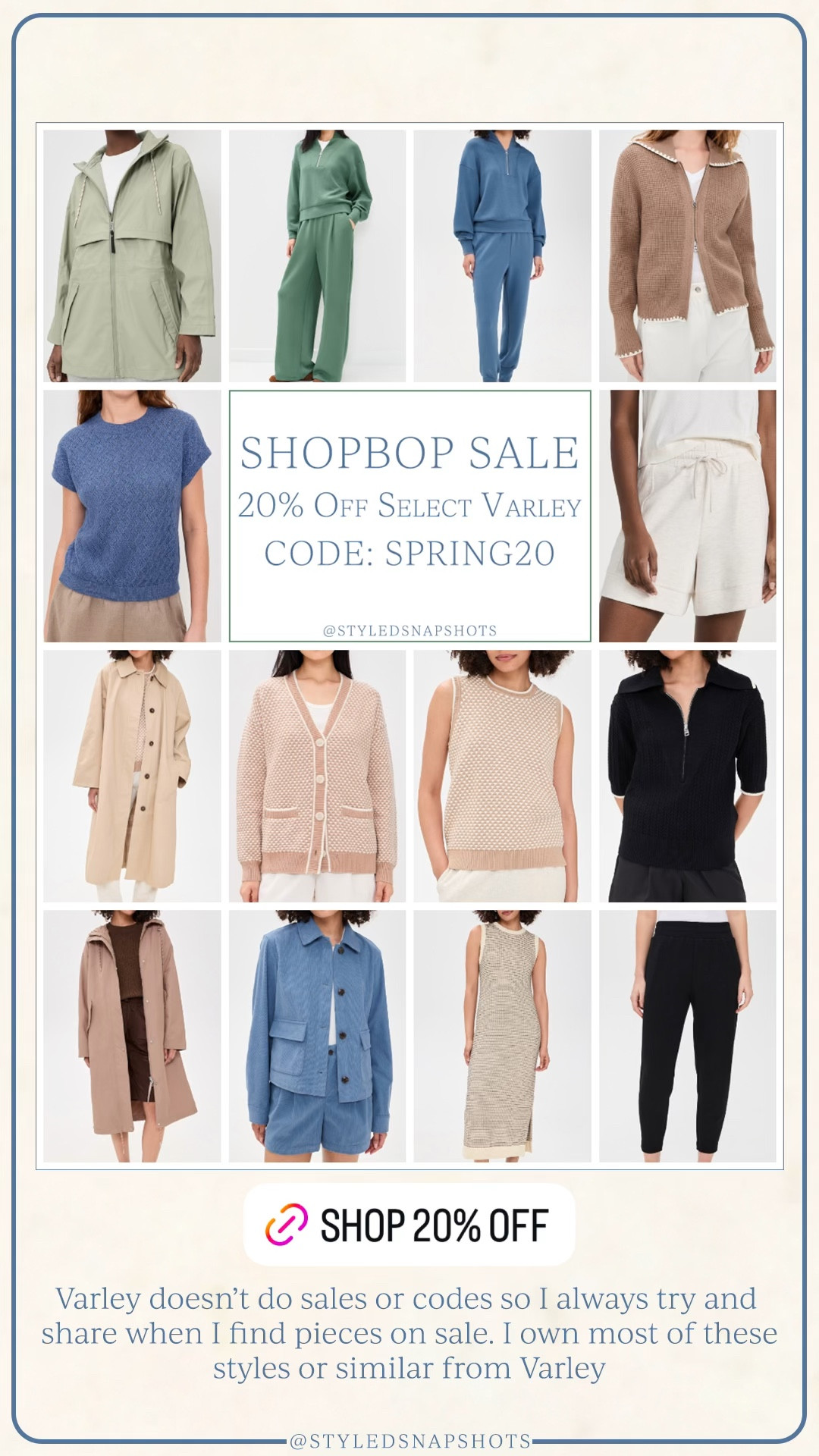 20% off select Varley during the Shopbop sale with code SPRING20. I own most of these styles or similar. I usually wear an XS jacket and small tops/bottoms from Varley 

#LTKSaleAlert