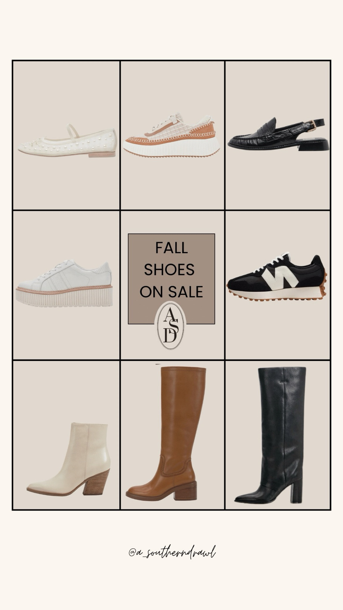 ‼️🚨 Sale Alert!! Fall shoes on sale for a limited time!

Fit tips: tts! size up 1/2 for more wiggle room in calf with the tall black boots!

fall sale, fall footwear, boots, new balance tennis shoes, sneakers, booties, tennis shoes, sale alert, dolce vita, Grace White, A Southern Drawl

#LTKStyleTip #LTKShoeCrush #LTKSaleAlert