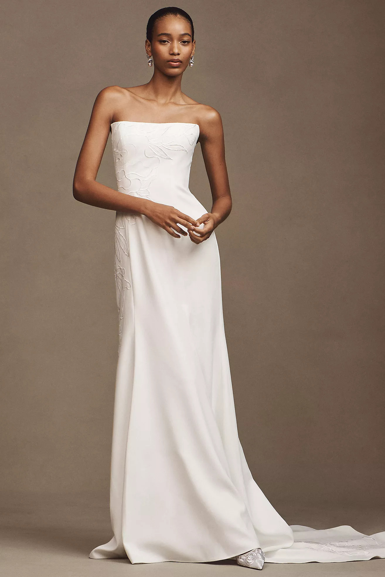 Jenny by Jenny Yoo Tricia Fit & Flare Appliqué Crepe Wedding Gown | Anthropologie (US)