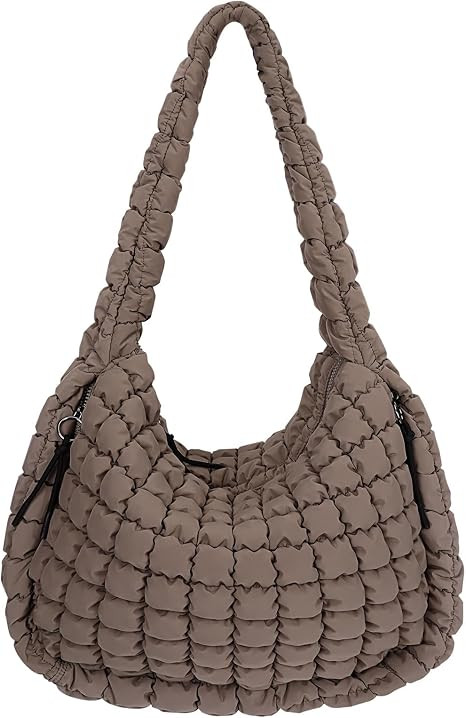 Quilted Tote Bag Large Carryall Puffer Shoulder Bag Lightweight Padding Hobo Bag | Amazon (US)