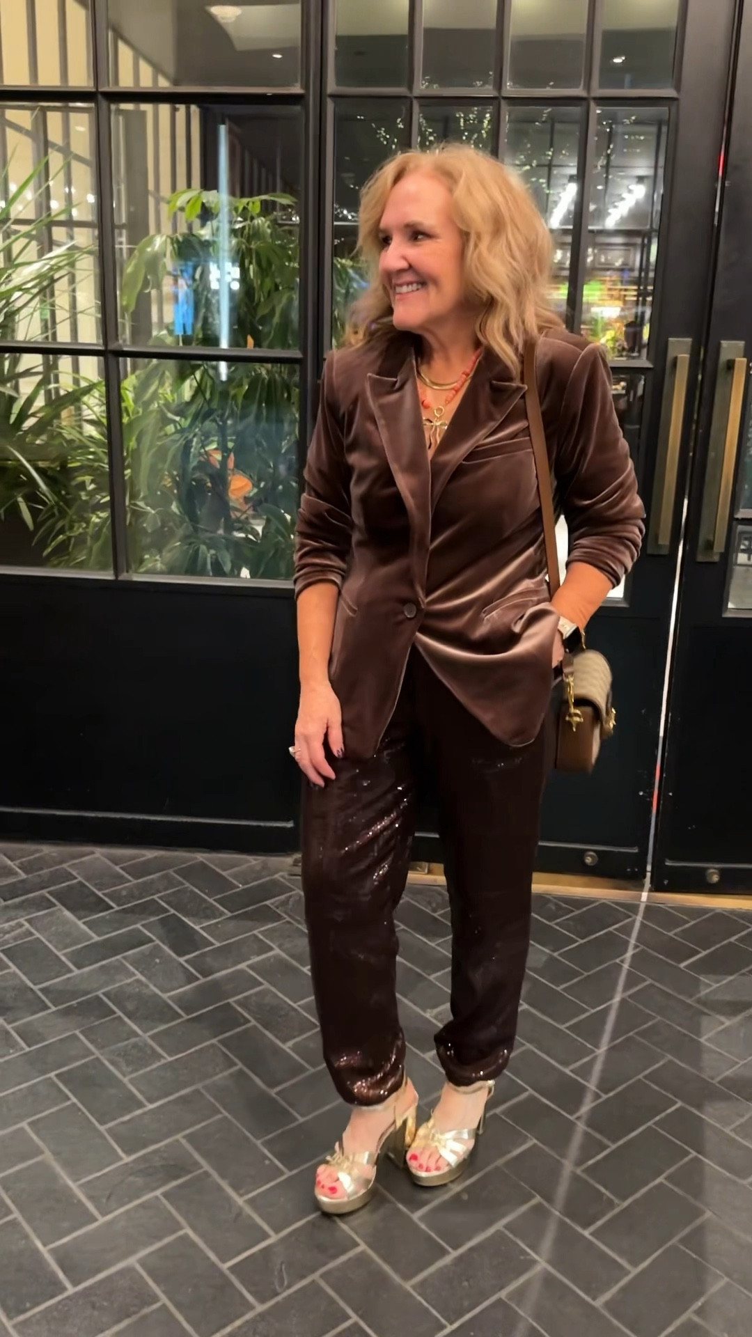 Velvet blazer and sequined joggers at Walmart. I’m linking options. The Walmart blazer is pretty limited. But there’s one at target. 

And, you can do this in black too. Linking sequined black joggers in stock at TJ’s. 

20% off my bow necklace with code NANETTE20. Get your order in for delivery early Dec 
15% off my gold platforms. Code NANETTE15. I’ll link a lower option too. 


Walmart target fashion holiday outfit Christmas party outfit date night 

#LTKOver40 #LTKHoliday #LTKFindsUnder50