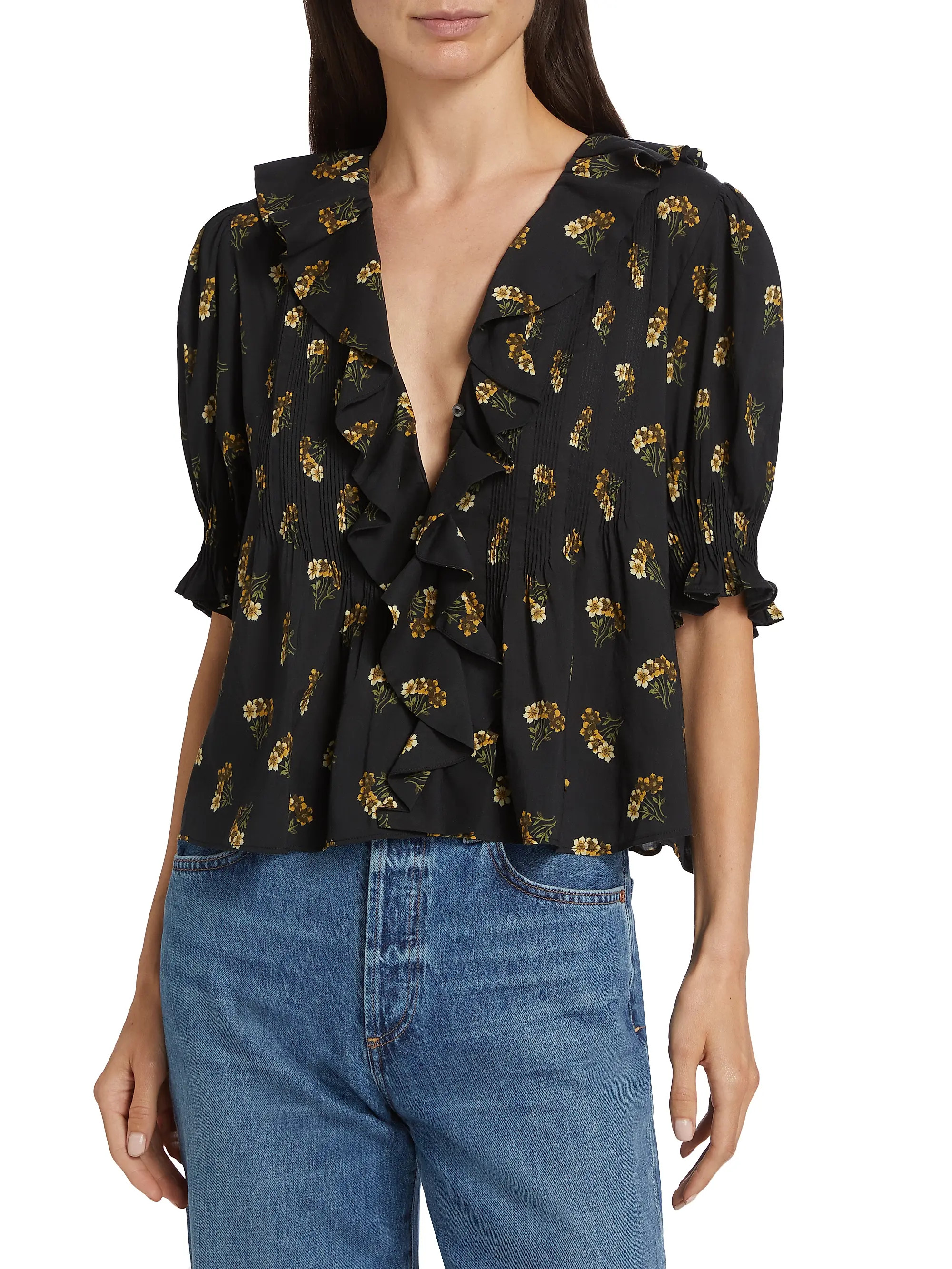 Henri Floral Ruffle Blouse | Saks Fifth Avenue