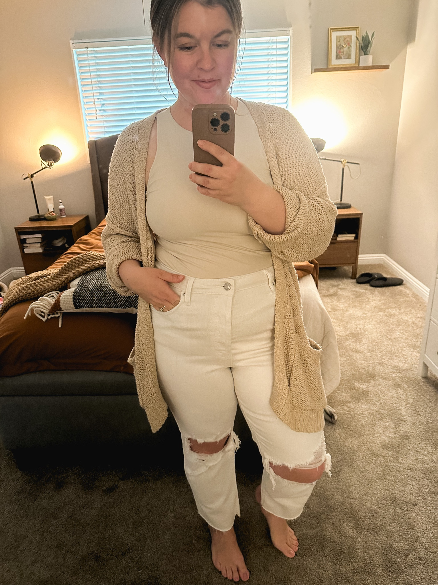 Loving these new Target jeans + comfiest, seamless tank from Abercrombie. Honestly never thought I’d be an Abercrombie girl again but they’re winning me over fast. Tank: size L in Cream. Jeans: size 14 (TTS). Cardigan is old Aerie but I linked similar ones. 

Summer outfit, vacation outfit, bridal outfit, casual bridal, white party, summer bbq, summer look, casual look, mom outfit, summer trend 

#LTKFind #LTKcurves #LTKstyletip