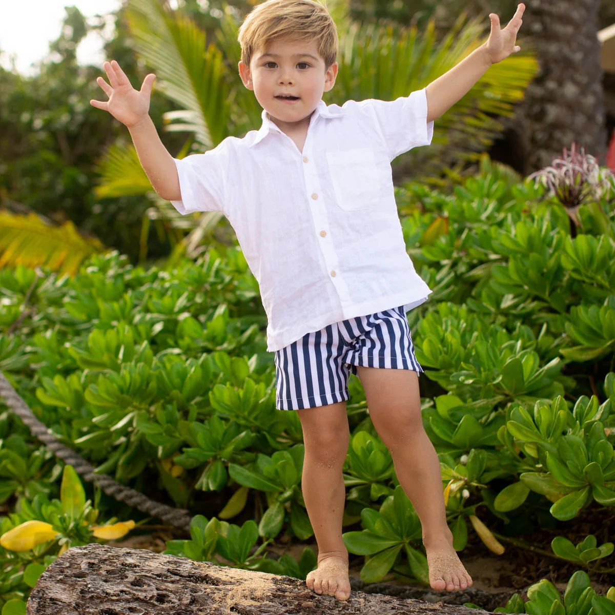 Boys Hawaiian and Aloha Swim Trunks | The Son of a Sailor - Boys Swim Trunks UPF 50+ | Kenny Flowers