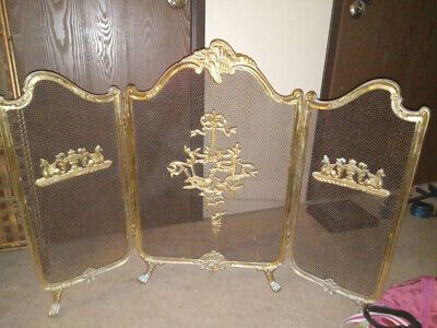 Vintage Ornate Brass Claw foot French Provincial Victorian Fireplace Cover  | eBay | eBay US