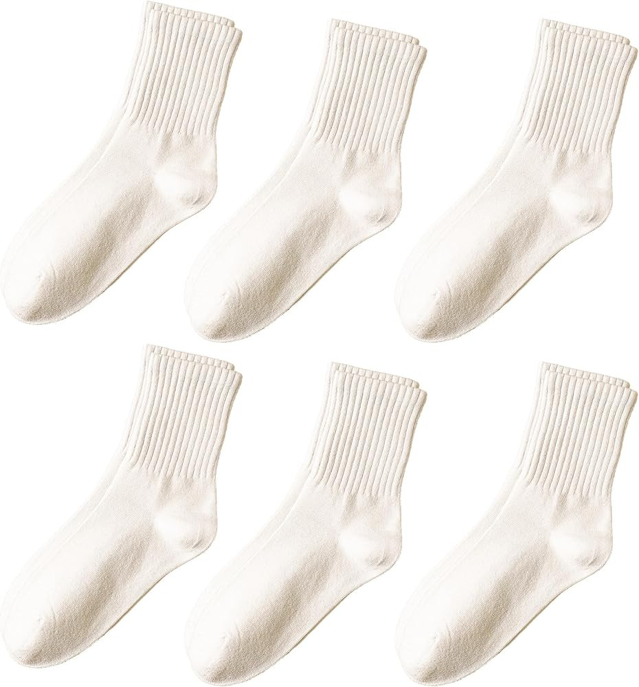 5/6 pairs crew socks for womens, No pilling socks,Casual thin Socks and cozy socks 5-9 | Amazon (US)