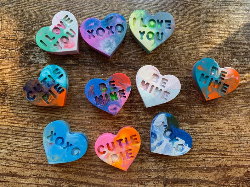 Valentine's Day, Crayon Hearts, You Color My World - Etsy | Etsy (US)