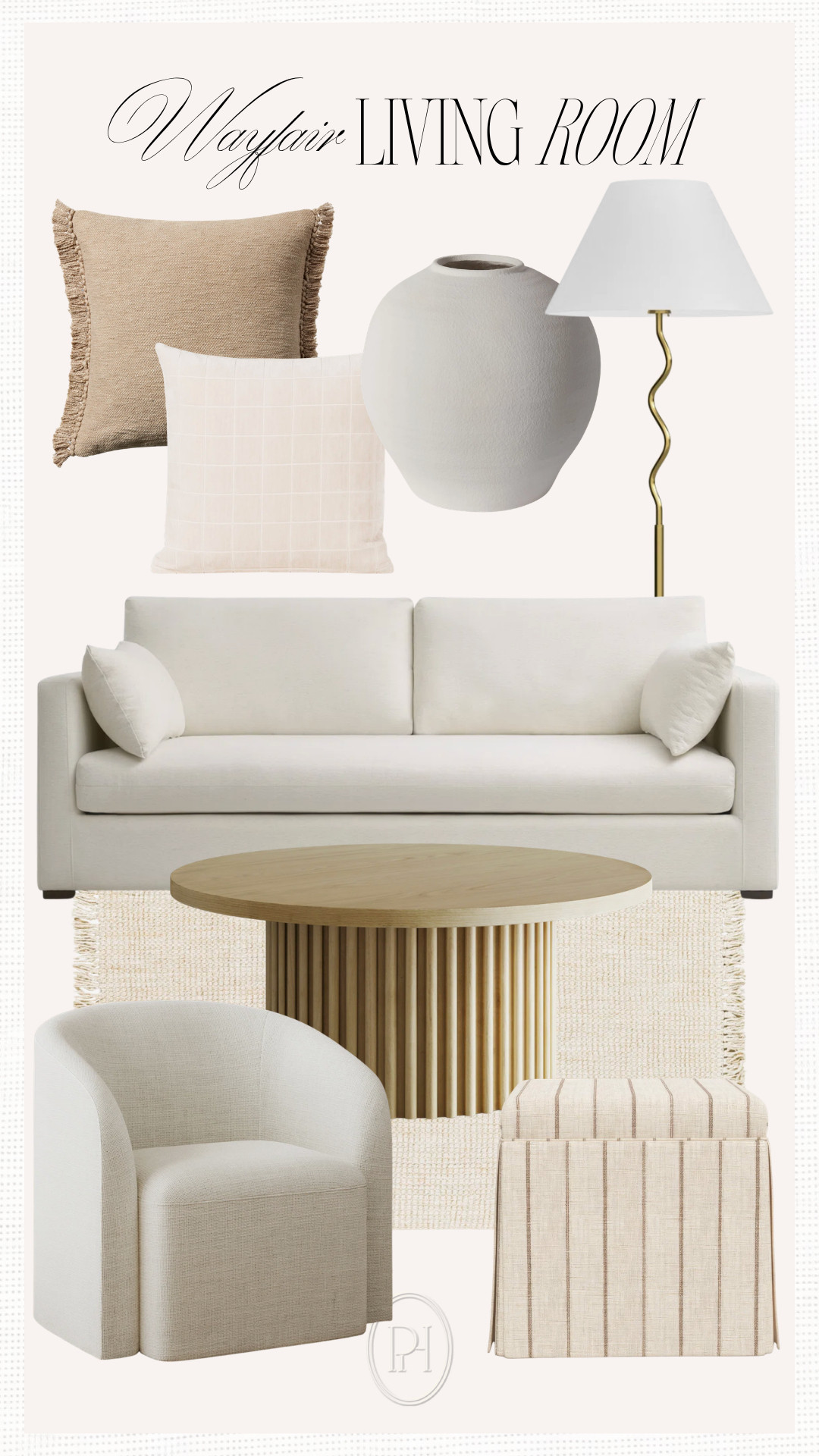 Wayfair finds for the living room!

neutral home, neutral furniture, living room furniture, white accent chair, armchair, white sofa, couch, neutral area rug, living room rug, round coffee table, ribbed coffee table, floor lamp, white vase, neutral throw pillows 

 #LTKSeasonal #LTKHome