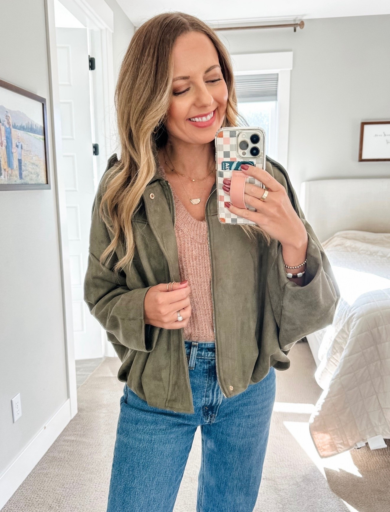 Amazon photo suede bomber jacket! Runs true to size— soft and lightweight. Perfect fall coat to wear casually or dress it up  

#LTKSaleAlert #LTKootd #LTKOver40