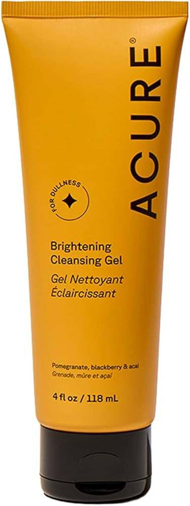 Acure Brightening Cleansing Gel - Vegan Face Scrub, Gentle Facial Cleanser for Radiant Skin with ... | Amazon (US)