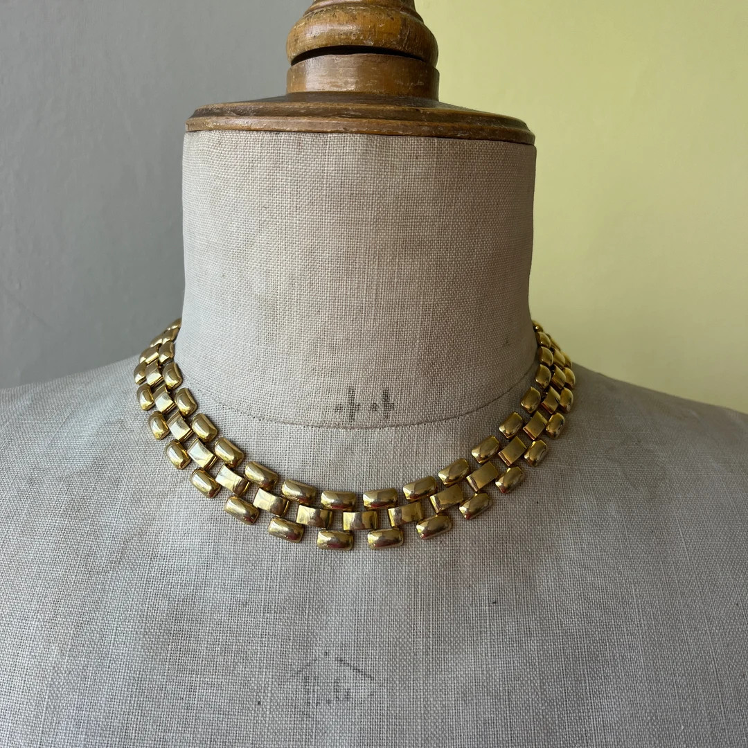 Beautiful Chunky Vintage 1980s Gold Plated Panther Link Chain - Etsy UK | Etsy (UK)