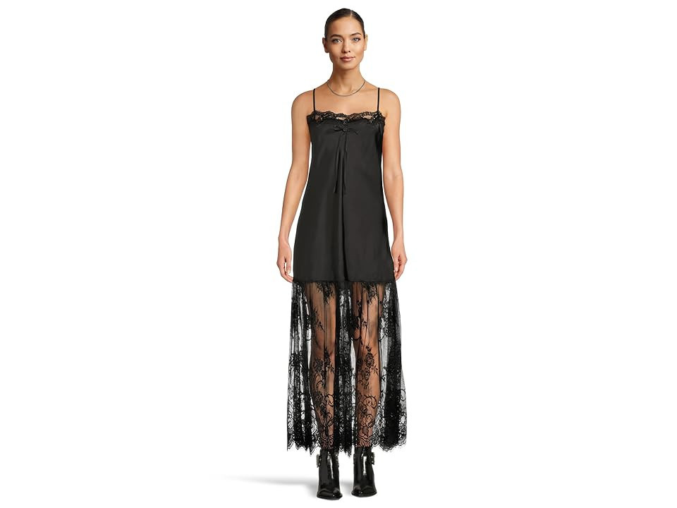 Show Me Your Mumu Celine Dress Women's Dress Black Luxe Satin : MD, Polyester | Zappos