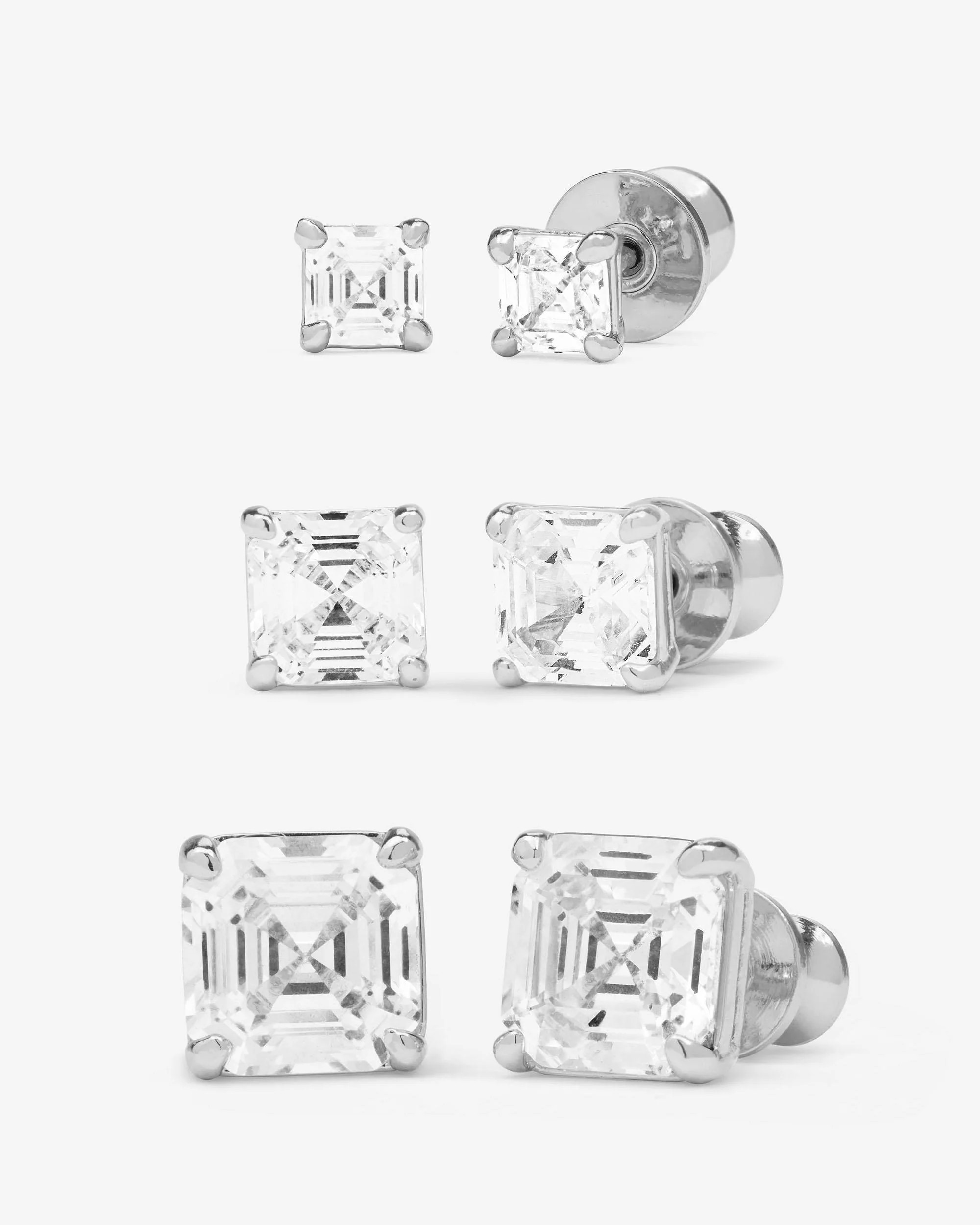 The Queen's Stud Set - Silver|White Diamondettes | Melinda Maria Jewelry