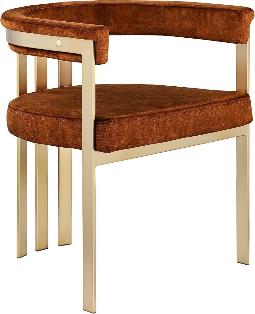 Meridian Furniture 595Cognac-C Marcello Collection Modern | Contemporary Velvet Upholstered Dinin... | Amazon (US)