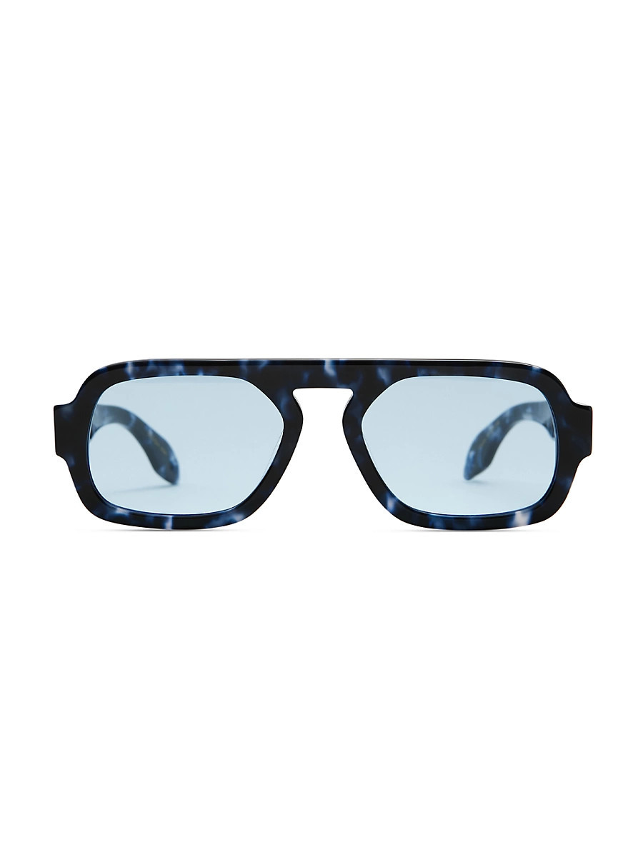 Women's Jane Mini 52MM Aviator Sunglasses - Blue Black Havana | Saks Fifth Avenue