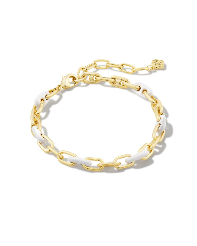 Kendra Scott Bailey Gold Chain Bracelet in White Mix | Mixed Stones | Kendra Scott