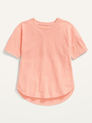 UltraLite Go-Dry Rib-Knit Tunic T-Shirt for Girls | Old Navy (US)