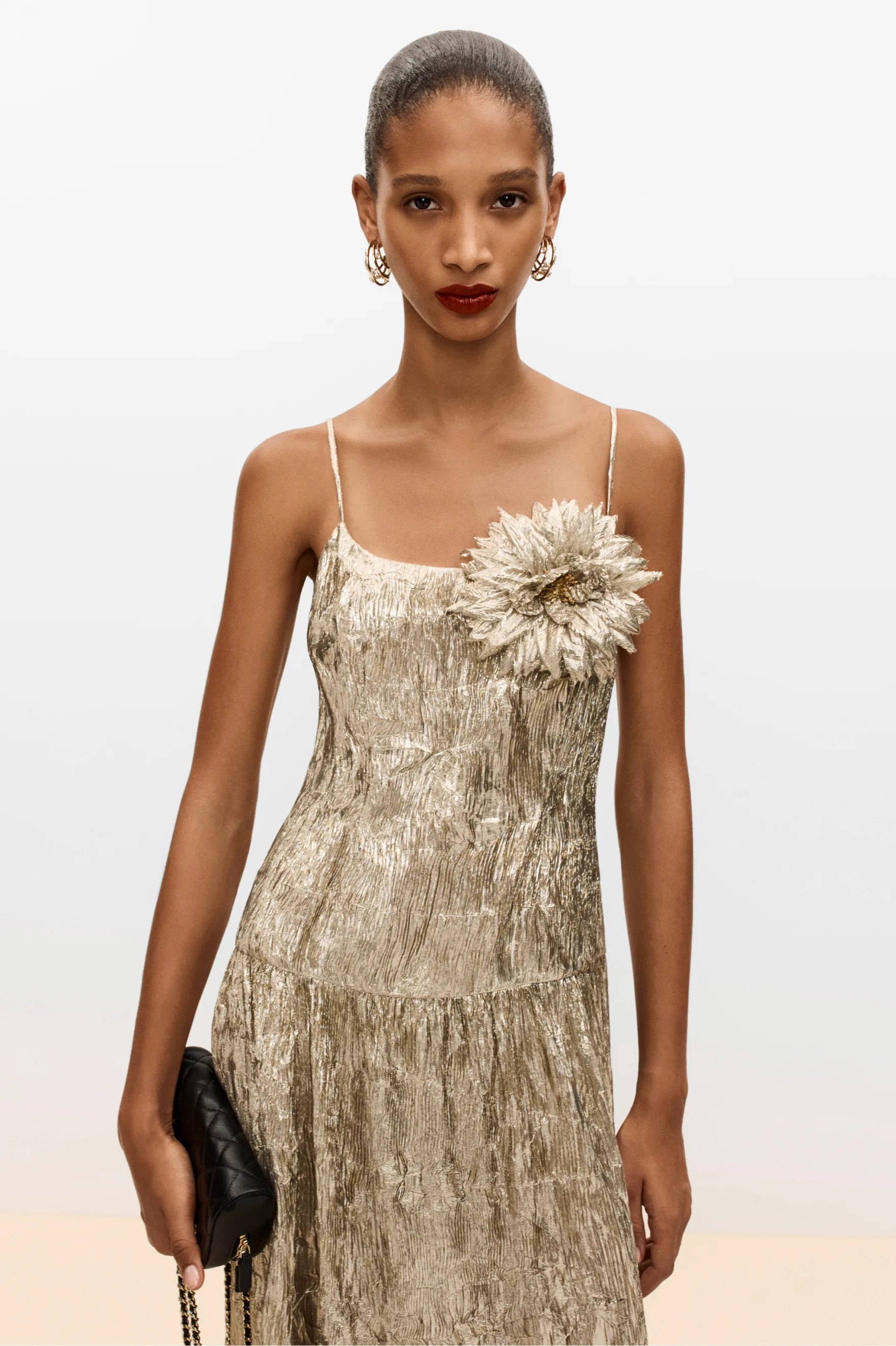 Long dress - Silk & mixed fibers, gold & silver — Fashion | CHANEL | Chanel, Inc. (US)