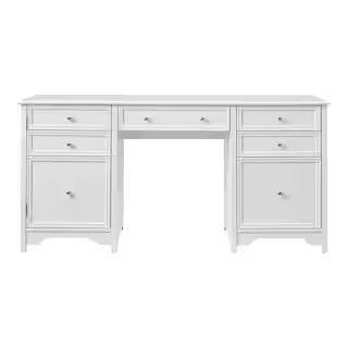 Home Decorators Collection Bradstone 63 in. White Executive Desk JS-3425-A - The Home Depot | The Home Depot