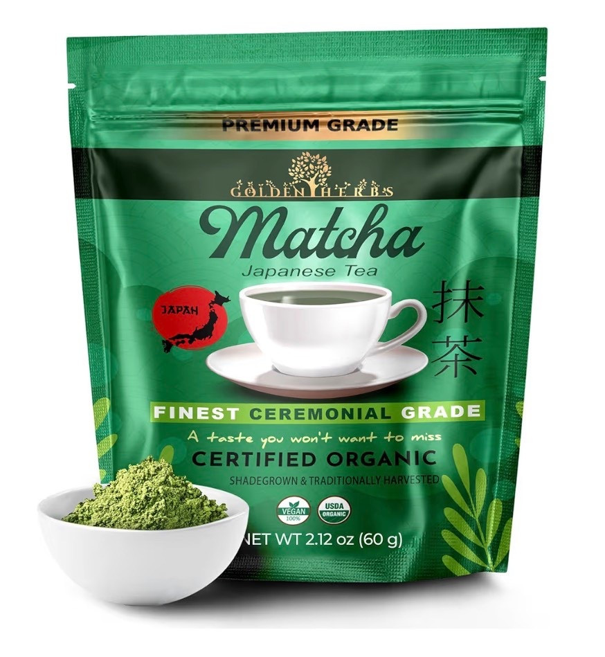 Golden Herbs Matcha Superior Ceremonial Blend Green Tea Powder from Uji, Kyoto, USDA Organic, Gluten-Free Vegan, 100% Pure Unsweetened, No Additivesm, Resealable Freshness Pouch (60 Grams / 2.12 OZ)

#LTKfoodie #LTKootd #LTKselfcare