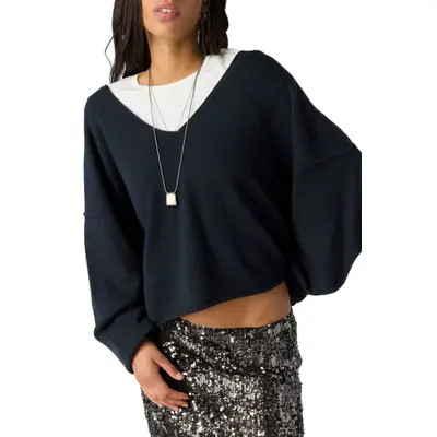 Free People See Me V-Neck Pullover Sweater in Ballet Slipper at Nordstrom, Size Large | Nordstrom