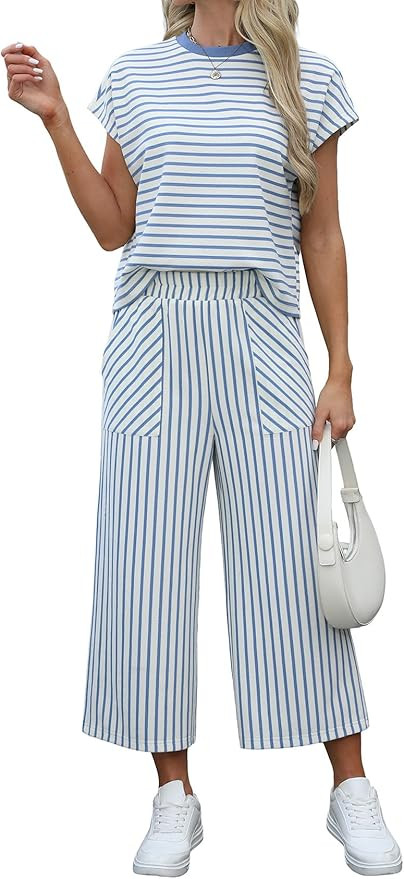 Sweetmoon 2 Piece Sets for Women Travel Outfits | Lounge Sets for Women Summer, Travel Vacation O... | Amazon (US)