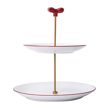 new!Martha Stewart Holiday Bow 2 Tier Serving Tray | JCPenney