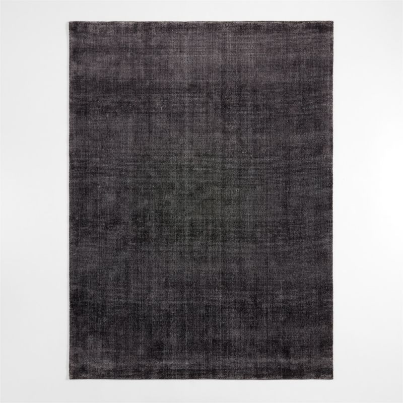 Vaughn Performance Wool-Blend Handwoven Black Area Rug 9'x12' + Reviews | Crate & Barrel | Crate & Barrel