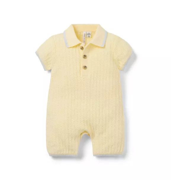 Baby Pointelle Collared Romper | Janie and Jack