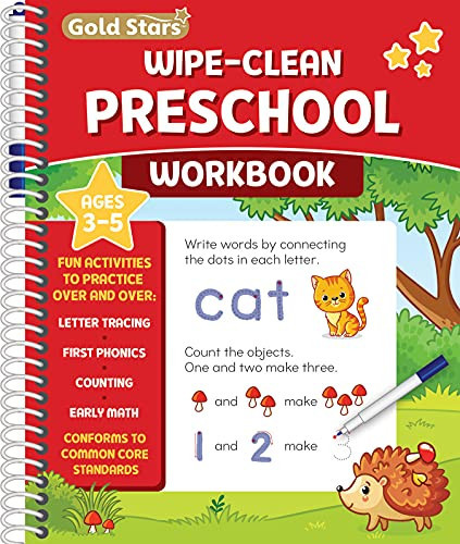 Wipe Clean Preschool Workbook for Kids Ages 3-5: Activities including Early Math, Letter and Number Tracing, First Phonics, Counting, Pen Control and More! Includes Dry Erase Marker | Amazon (US)