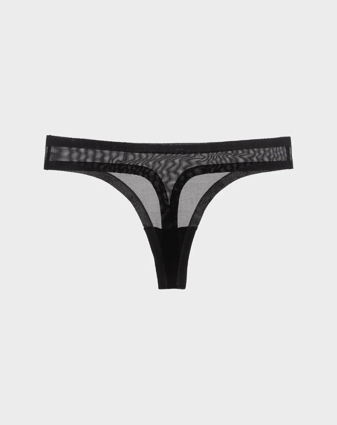 Black Mesh Thong Panties - Breathable No-Show | EBY (US)