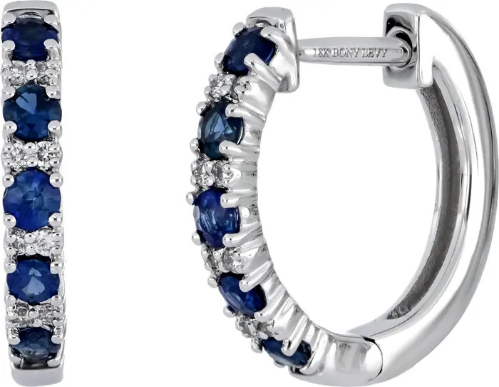 Bony Levy El Mar Gemstone & Diamond Huggie Hoop Earrings | Nordstrom | Nordstrom