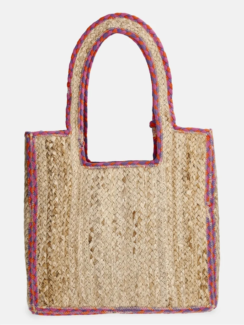 No Boundaries Women's Jute Tote, Pink | Walmart (US)