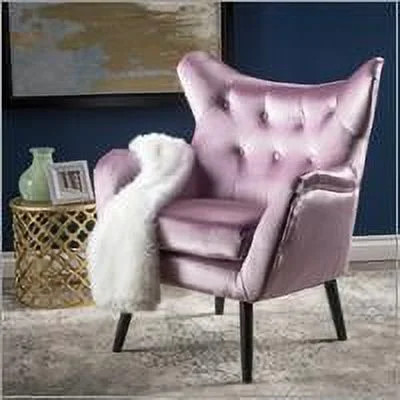 Noble House Mid Century Light Lavender Velvet Wingback Chair, Purple | Walmart (US)
