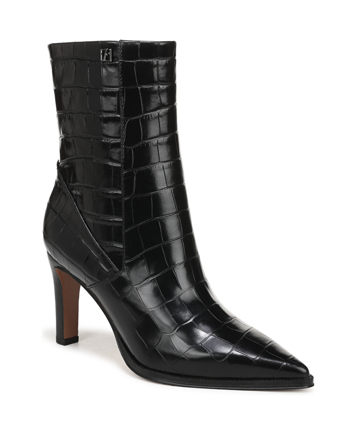 Franco Sarto Women's Appia Pointed Toe Dress Booties - Black Croc Print Leather | Macy's