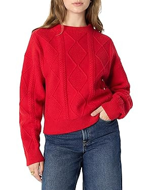 Amazon Essentials (Demi's Pick) Women's Relaxed-Fit Cable Crewneck Sweater | Amazon (US)