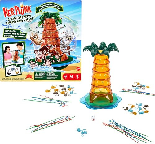 Mattel Games Kerplunk Rockin’ Tree Party Game for Kids, Families & Parties, Features Animal Pieces | Amazon (US)