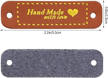 Nydotd 72 Pieces Handmade PU Leather Tags Handmade with Love Labels Crochet Tags with Holes for H... | Amazon (US)