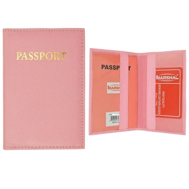 Marshal Pink Passport Cover Holder Leather ID Wallet Case Travel Gold Pass Port Emboss ! | Walmart (US)