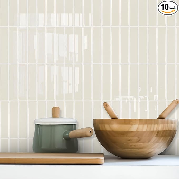 Alwayspon 10 Sheets 3D Peel and Stick PVC Backsplash Tiles, 10"x10" Self-Adhesive Wall Stickers f... | Amazon (US)