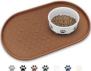 KPWACD Pet Placemat for Dog and Cat, Anti-Slip Waterproof Dogs Feeding Bowl Mat Prevent Food and ... | Amazon (US)